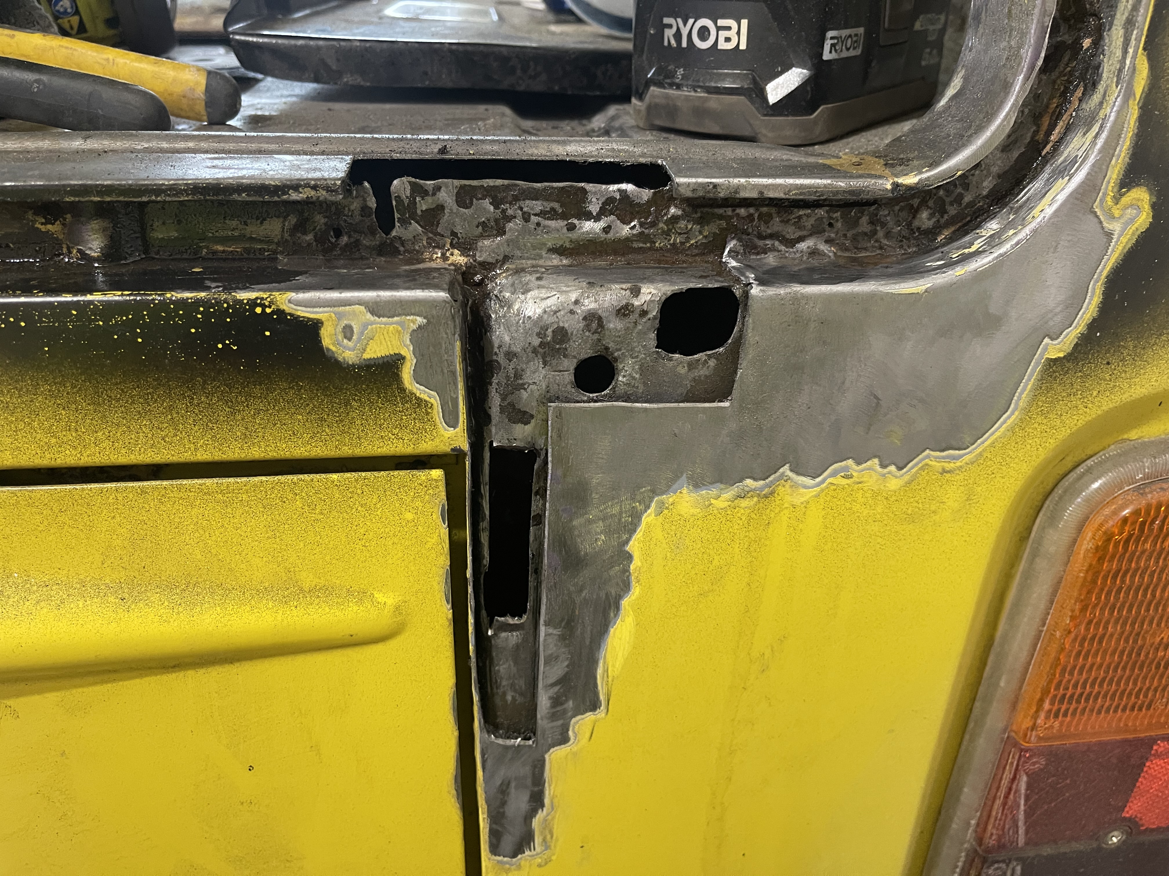 Repairing the back door surround & D-pillar